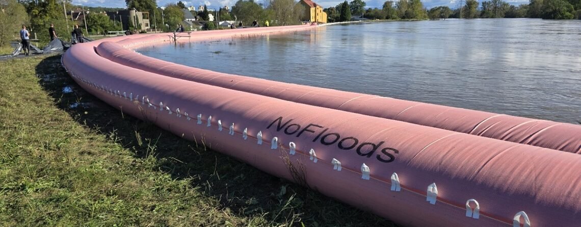 Flood barriers in Moravian-Silesian region in Czech Republic