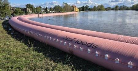 Flood barriers in Moravian-Silesian region in Czech Republic